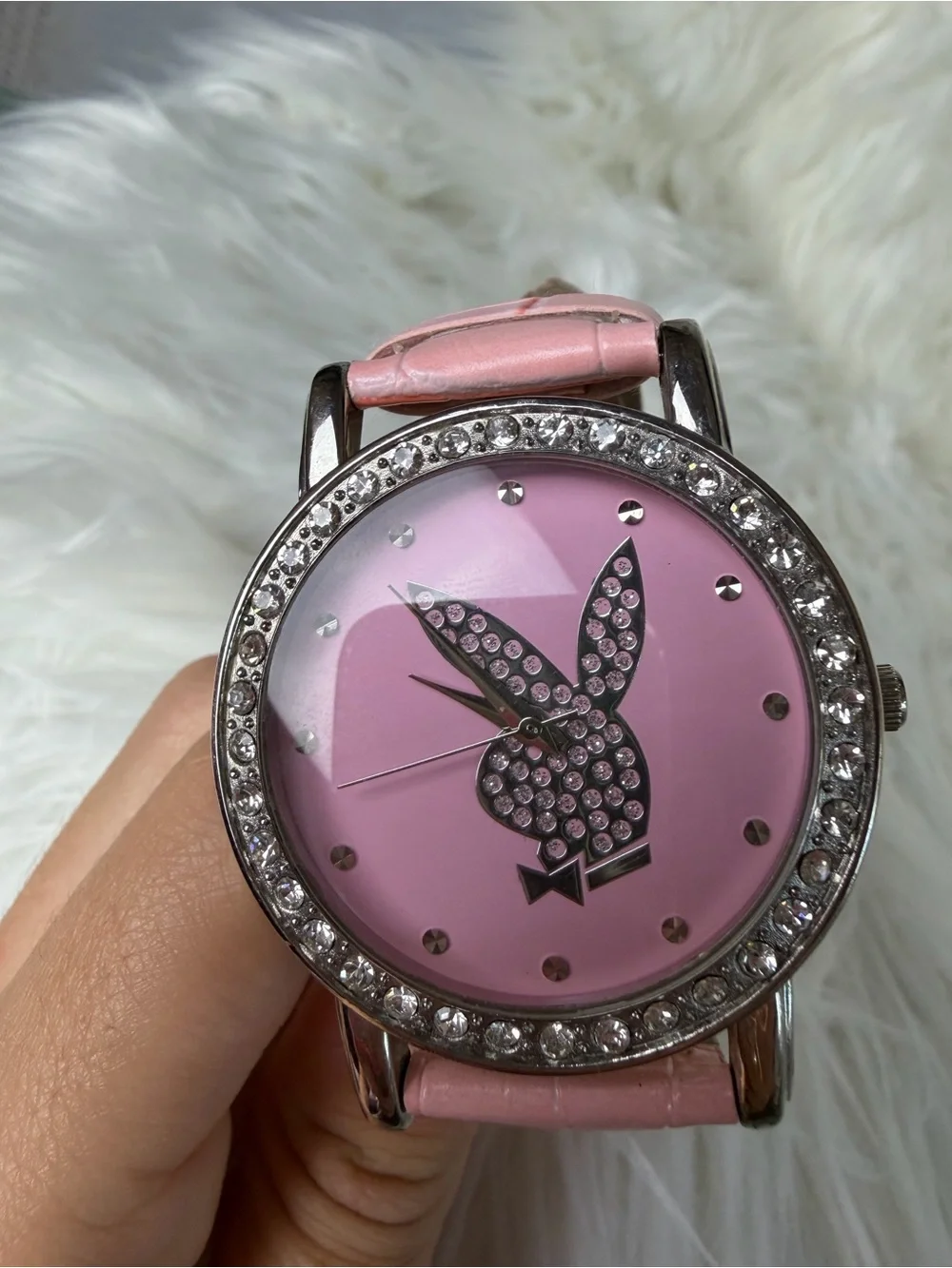 NWOT Y2K Vintage Playboy Pink Rhinestone Watch